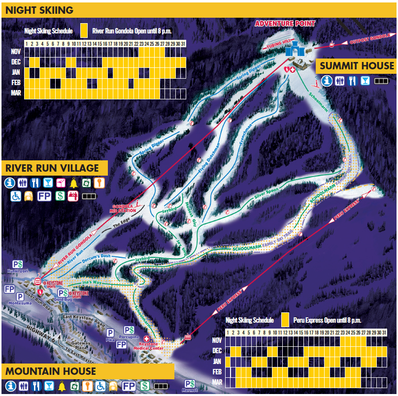 Trail Maps Ski, Night Skiing, And Mountain Bike Trail Map Dercum's Dash